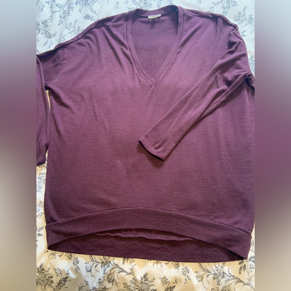 Wilfred plum colour loose fit long jersey top